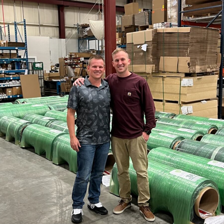 Mike and Chris of OptiMA Inc. at their MyWhiteBoards manufacturing facility