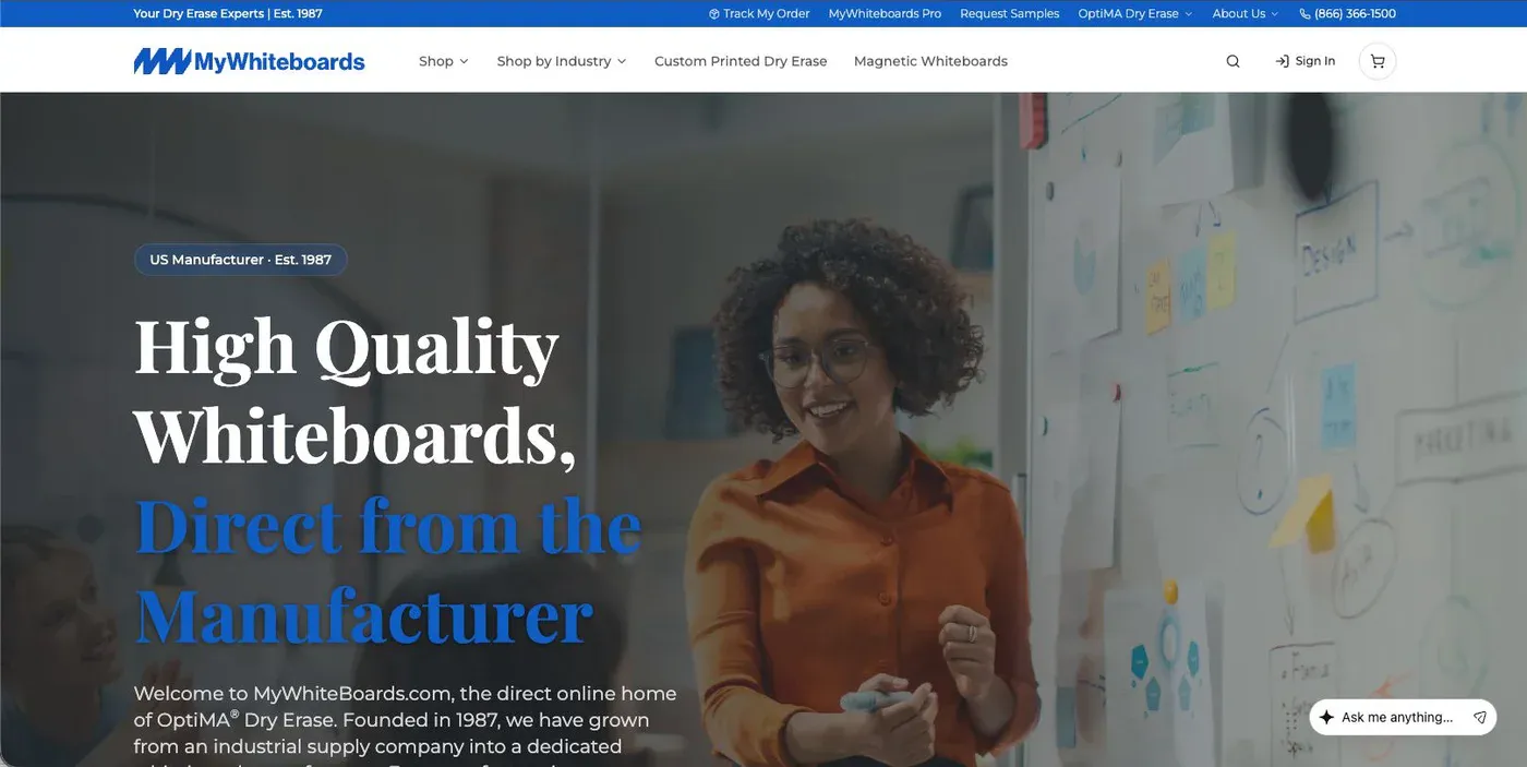 The MyWhiteBoards storefront, rebuilt by Katalor